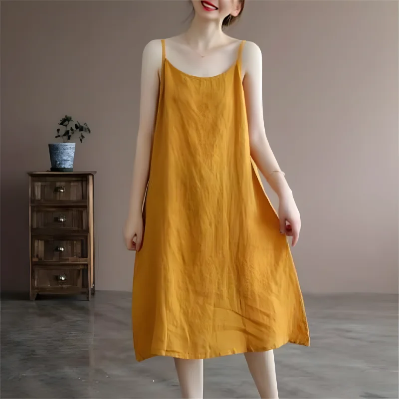 Spring Summer Solid White Dresses For Women 2023 Sleeveless Cotton Elegant Female Dress Loose Casual Sexy Fashion Girl Clothing