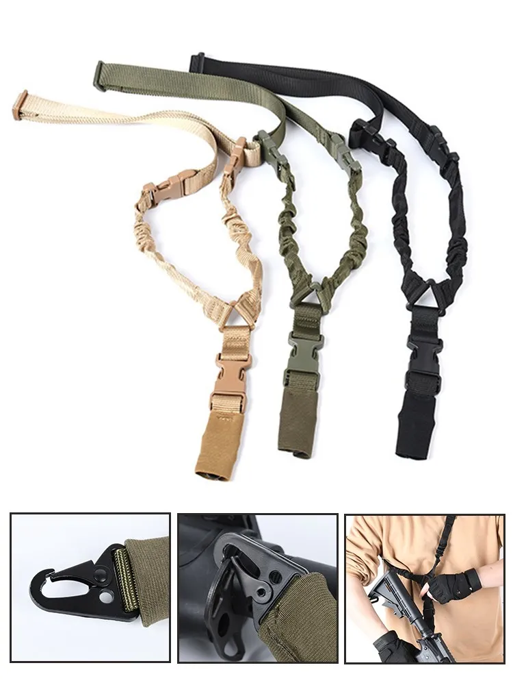 

Shot Gun Belt Hunting Accessories Tactical Gear Tactical Single Point Gun Sling Shoulder Strap Rifle Rope Belt with Metal Buckle