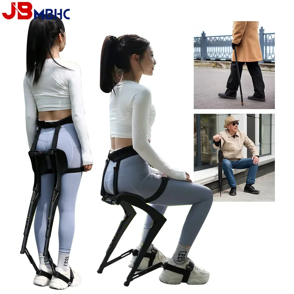 Wearable Invisible Seat Artifact Exoskeleton Chairless Chair Wearing Seat Adjustable Portable Leg Ergonomics Lightweight Seat