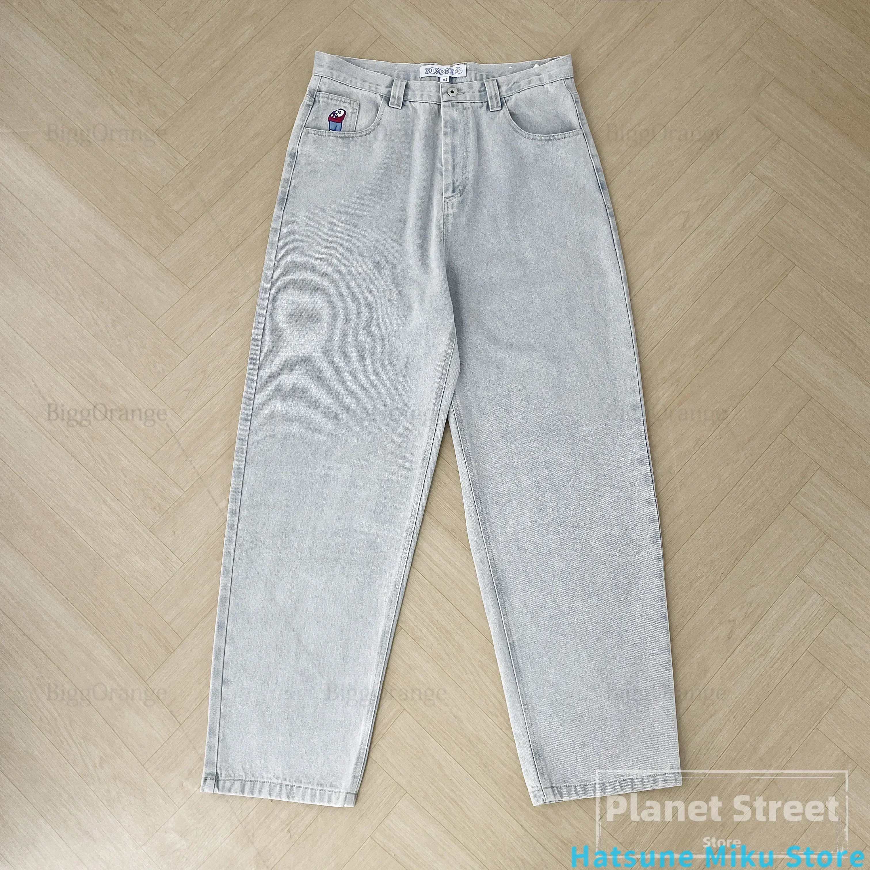 Y2k Polar Big Boy Baggy Jeans Hot Sell Series Streetwear Embroidery Casual Wide Leg Jeans Skate Denim Pants Men Clothing