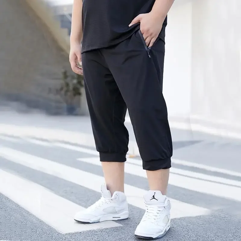 Męskie spodenki 9XL duży rozmiar 50-150KG krótkie Habillé Homme trzy czwarte męskie luźne spodnie sportowe Roupas męskie