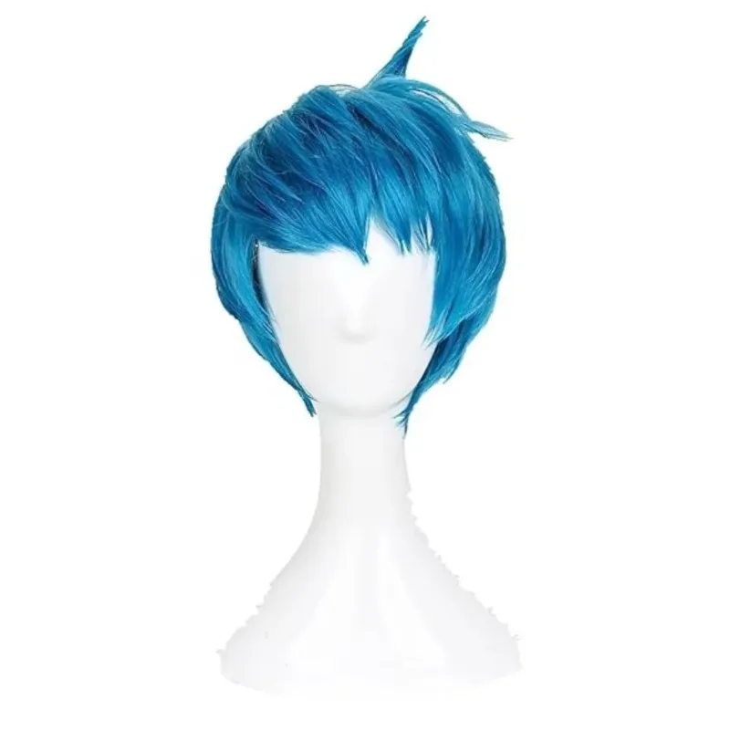 Movie Inside 2 Joy Disgust Sadness Wig Short Blue Heat Resistant Synthetic Hair Cosplay Costume Joy Wigs