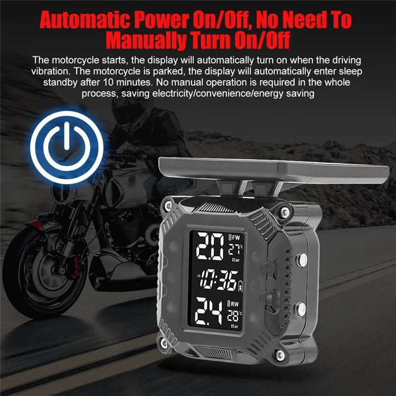 Motorcycle Tire Pressure Monitoring with Display Motorcycle Tire Detection High Temperature Resistant Monitoring System