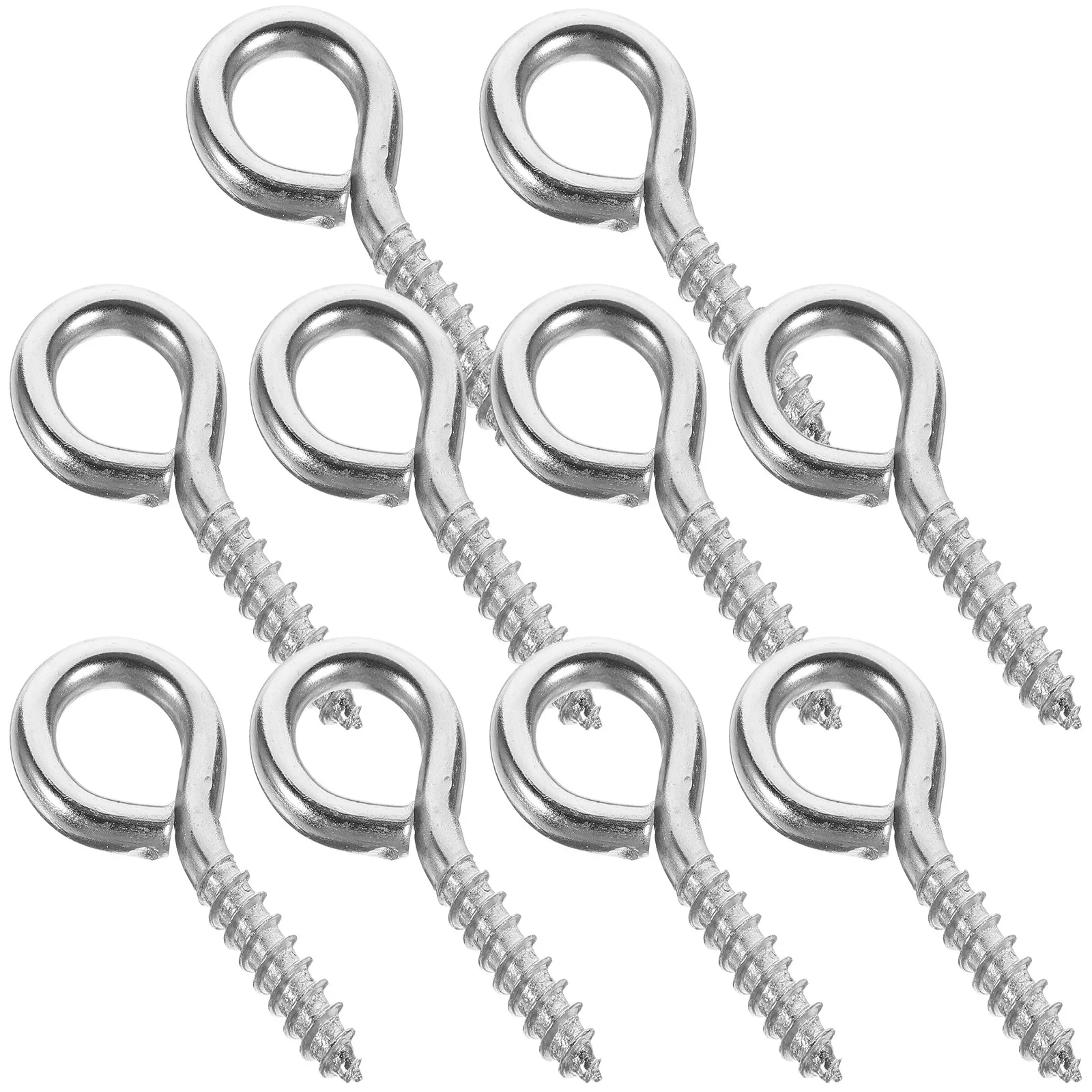 10Pcs Eye Hooks Screw Metal DIY Crafts Cable Fixing Hooks Anti-Rust Easy to Use for Home Office Construction Sturdy Screw