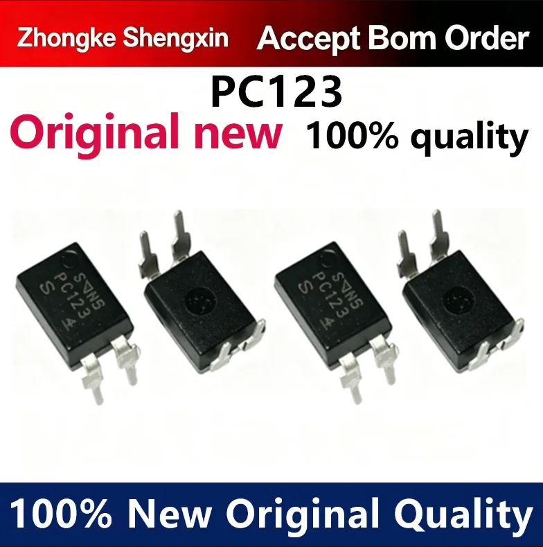 （5pcs-10pcs）PC123 Direct DIP-4 Pin Optical Isolator - Transistor/Optoelectronic Output Transistor Optocoupler IC Chip