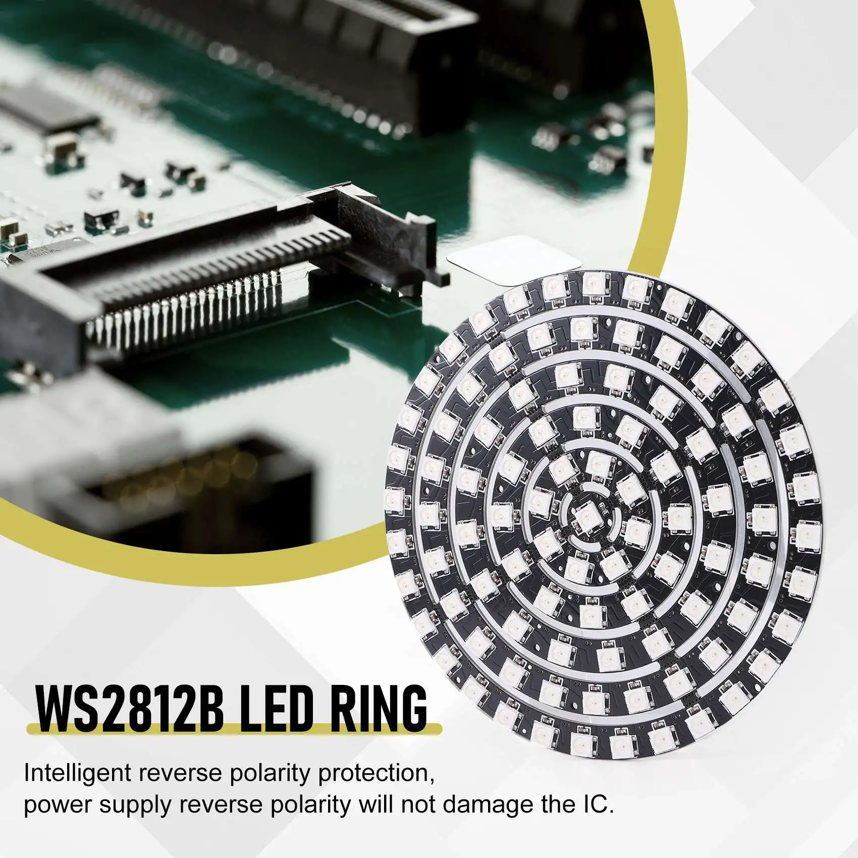 

ABUF-WS2812 SK6812 Светодиодное кольцо 5050 DC5V Светодиодное кольцо «сделай сам» Встроенное адресное светодиодное кольцо RGB