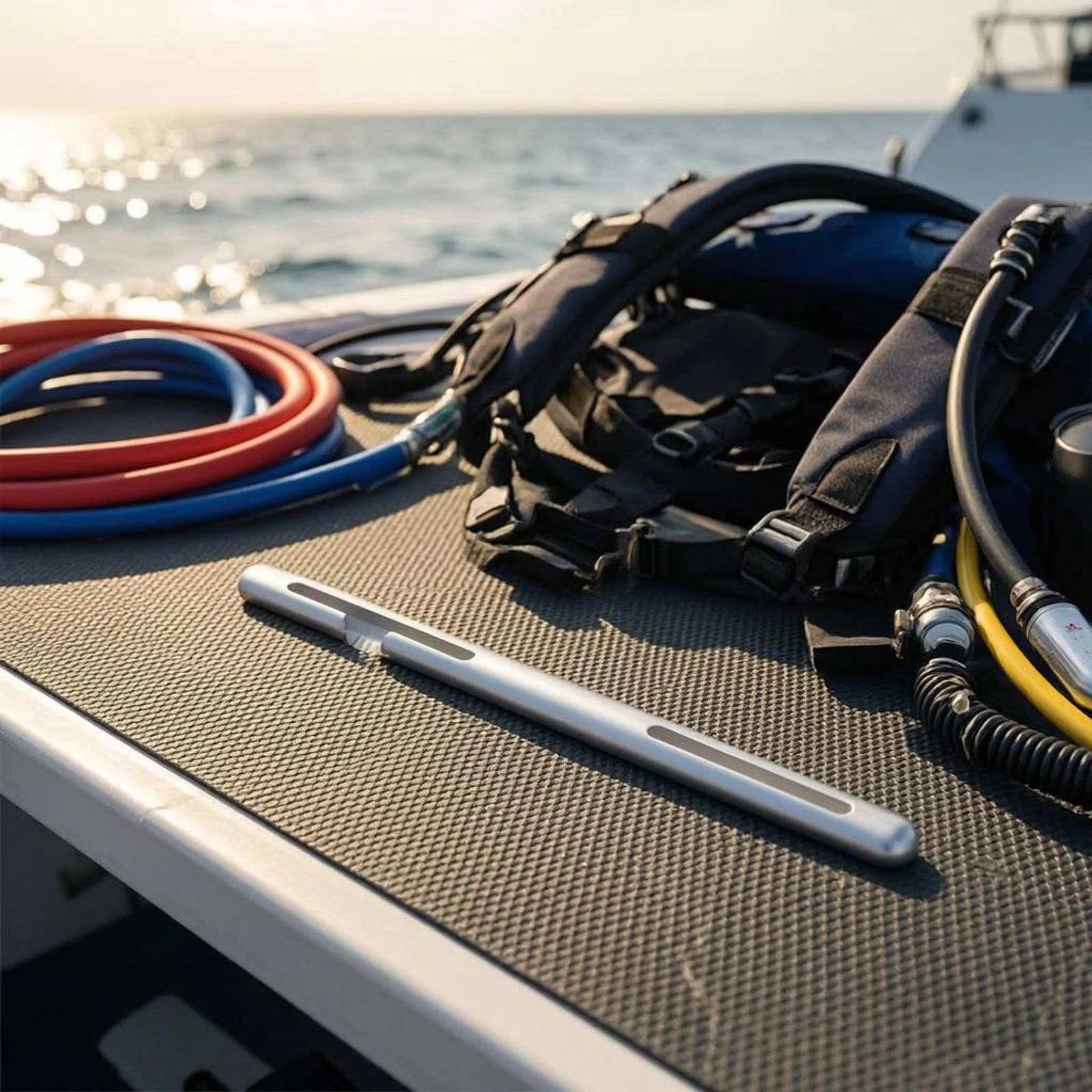 Long Hose Stick Aviation Aluminum Diving Hose Holder Diving Belt Keeper Compact Functional Notches for Divers