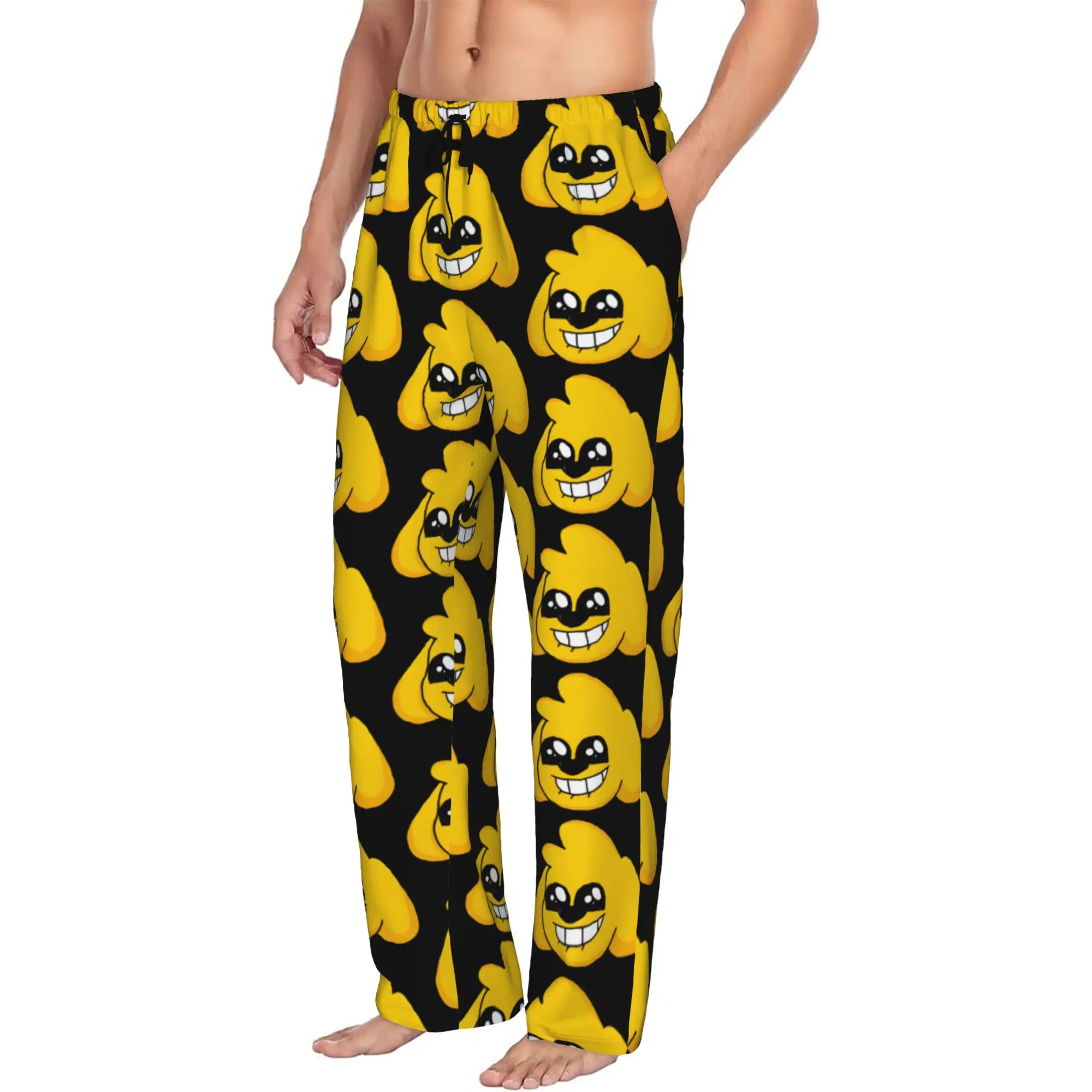 Custom M-Mikecracked Pajama Pants Sleepwear Men's Elastic Waistband Cute Face Sleep Lounge Bottoms with Pockets