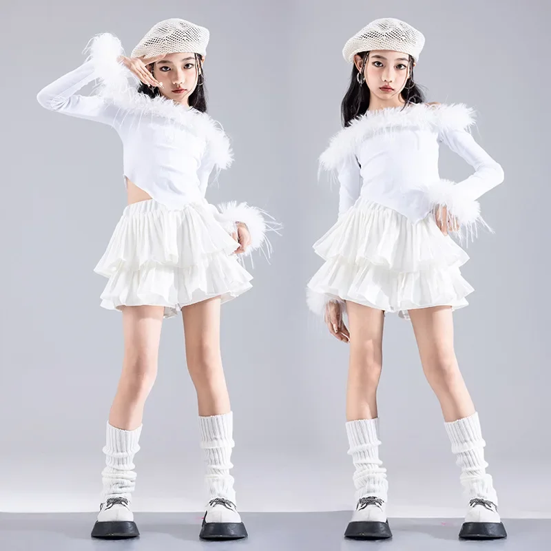 Ensemble Hip Hop pour filles, haut court, pantalon Cargo, jupes de danse Jazz élégantes K-pop pour enfants, Costume Streetwear