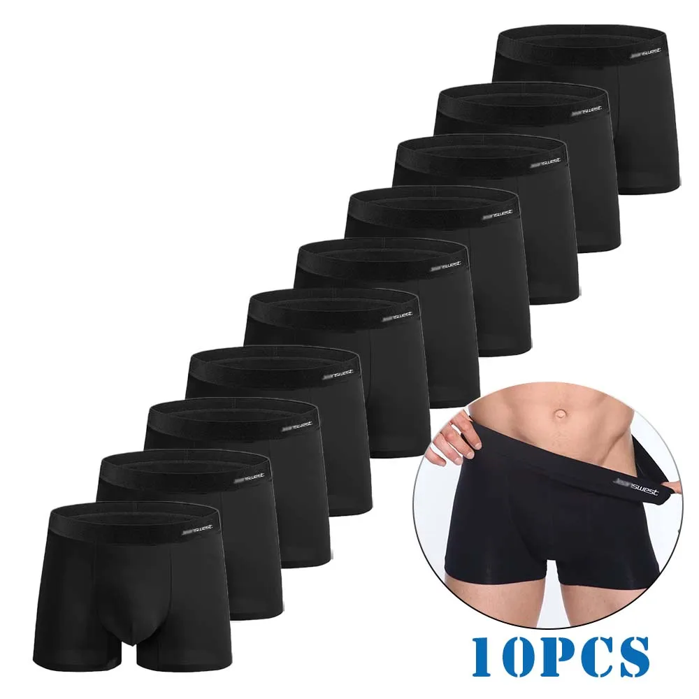 

10/шт. мужские трусы-боксеры Hombre, мужские трусы, однотонные трусы Calzoncillos Hombre, большие размеры, дышащие
