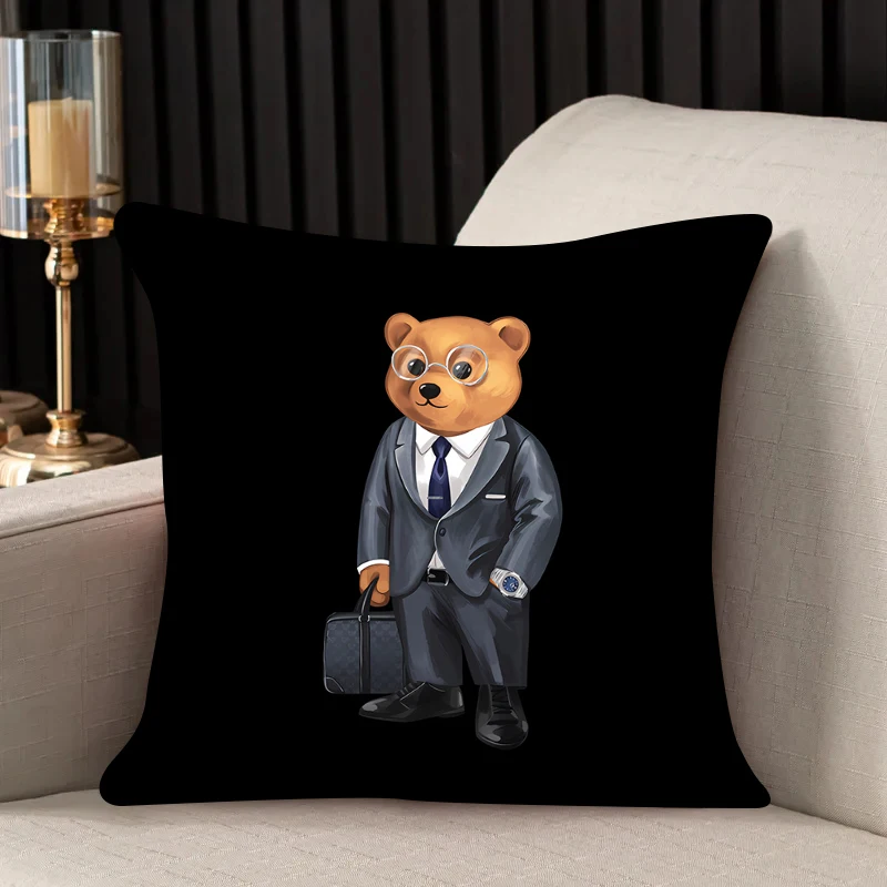 Pillow case Bear brand design Double-sided Printed Sofa Cushion Cover Headrest Backrest Chair Cushion Cover Fashion Custom Gift