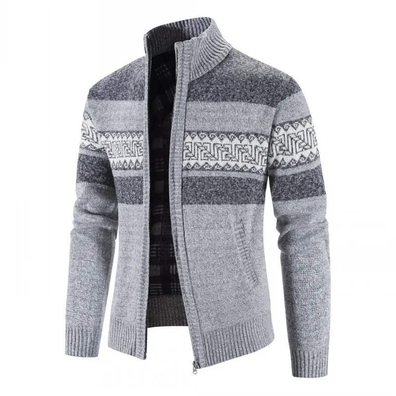 2024 New Men\'s Sweaters Autumn Winter Warm Cashmere Wool Zipper Cardigan Sweaters Man Casual Knitwear Sweatercoat Male Clothe