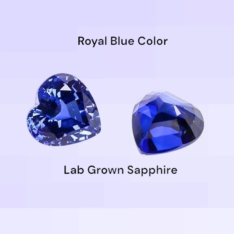 

Heart Shape Royal Blue Color Lab Grown Sapphire VVS1 Gemstone for Diy Jewellery Making Materials Selectable AGL Certificate