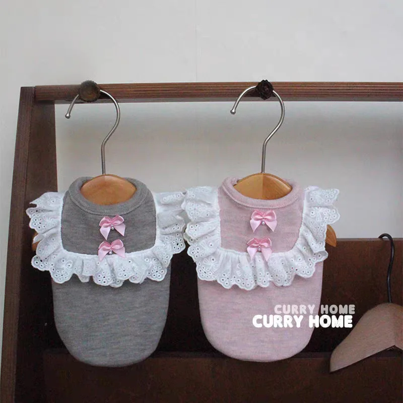 

Lace Trimmed Princess Dog Vest For Small Dogs Spring Autumn Pet Clothes With Cute Floral Outfit For Bichon Teddy,yorkie