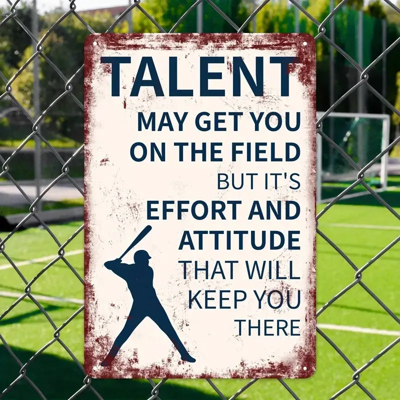 1pc Talent Can Let You Play Metal Aluminum Signs Baseball Retro Metal Signs Baseball Wall Decorations Baseball Player Gifts