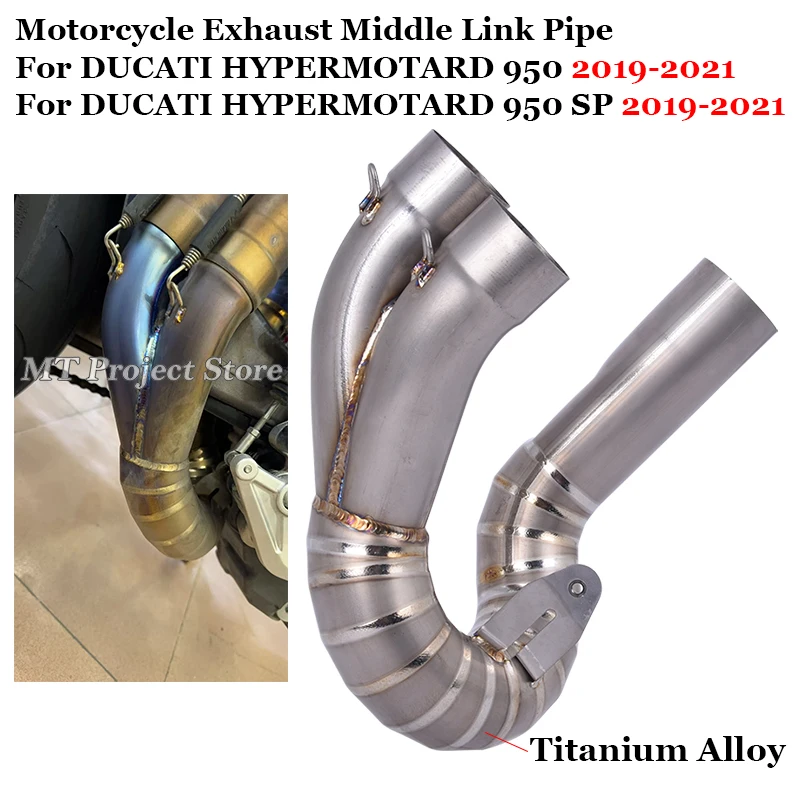 

Slip On For DUCATI HYPERMOTARD 950 SP 2019-2021 Motorcycle Exhaust System Titanium Alloy Mid Link Pipe Connect Original Muffler