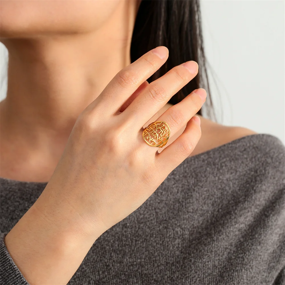 My Shape Star of David Chai Symbol Rings Stainless Steel Hebrew Blessing Finger Ring Jewish Judaica Jewelry Amulet Accessories