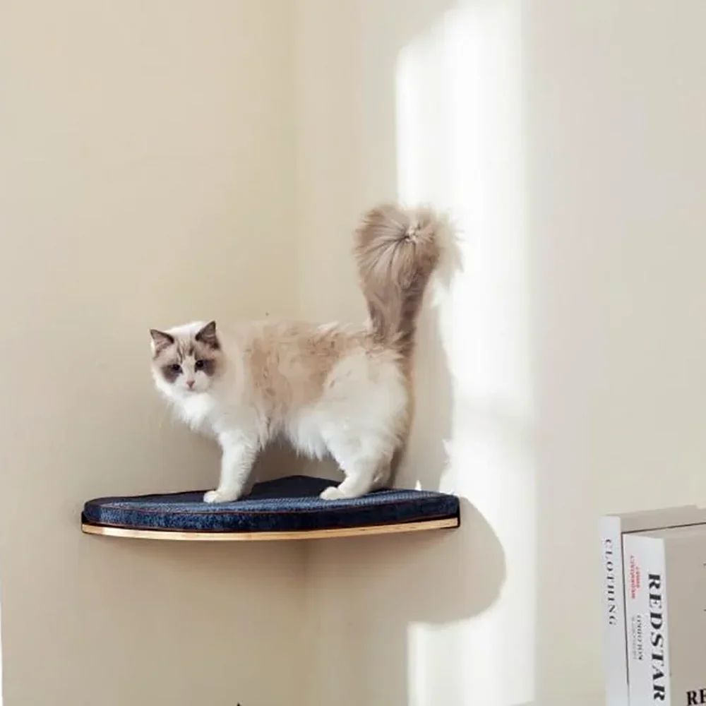 Arbol rascador para pared con estantes y hamaca para gatos - imagen 2