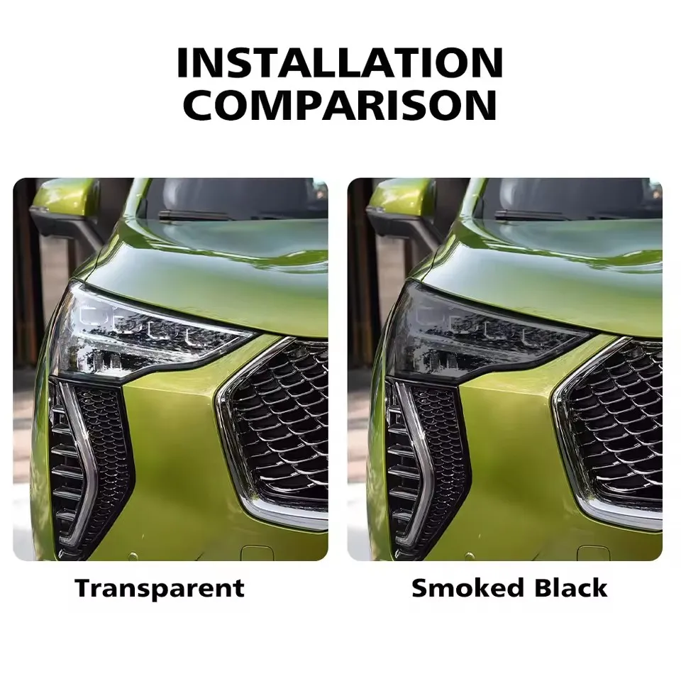 Custom Fit for Haval Jolion Jolion Pro 21-26 High-Gloss Smoke Black Headlight Protective Film TPU PPF Pre Cut Anti-Scratch Film
