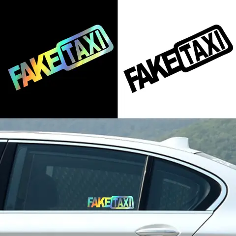 재미 있은 가짜 택시 자동차 자동 스티커 데칼 엠블럼 자기 접착 자외선 차단제 쉬운 스티커 일회용 자체 접착 방수 스티커