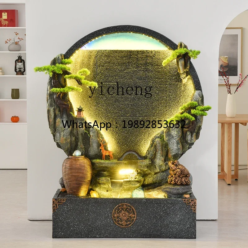 L14-  water curtain wall rockery running water scrn decoration courtyard fish pond fountain landscape ornament