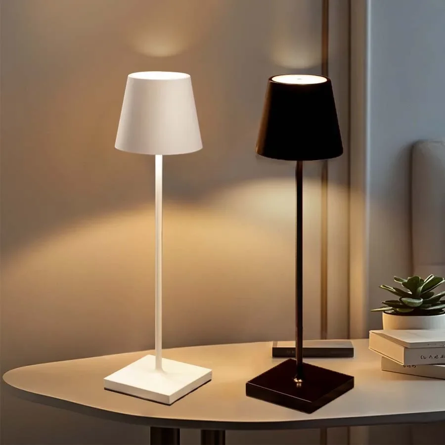 

Touch LED Table Lamp Rechargeable 3 Levels Brightness Dimmable Ambiance Desk Light for Restaurant Bar Dinner Desktop Lighting