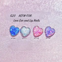 1Pc ASTM F136 G23 Titanium Labret Piercing Ear Piercing Tragus Pirsing Lip Studs Ring Cartilage Opal Love Heart Earring Jewelry