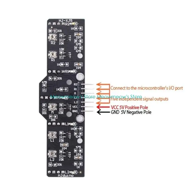 W91A 5Channel Digital Tracking Sensors ، 5Channel Gray Line Patrol Module for Robotics