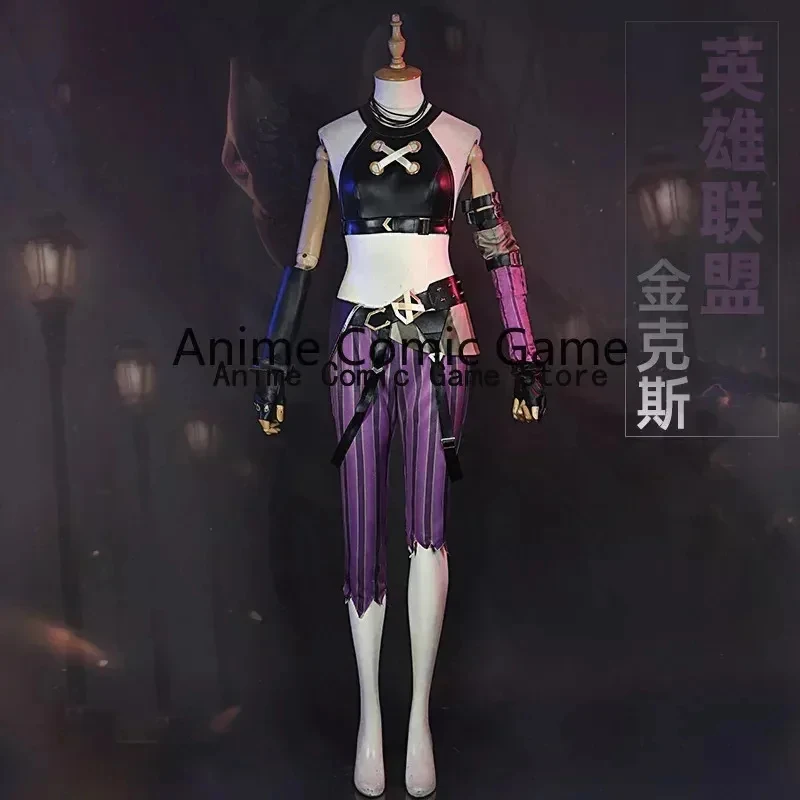 

♥Halloween Cosplay Costume Anime Game LOL Arcane Crit Loli Jinx Loose Cannon Outfit Shoes Wig Sexy WomenNew 2026 Topspeed Cos