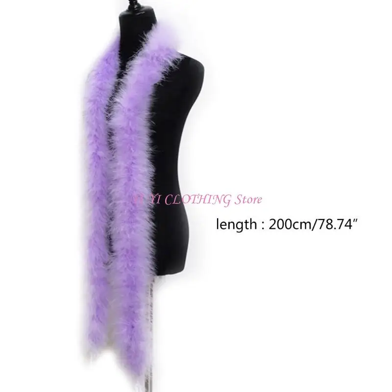 N5KF 2 Yards Marabou Feathers for DIY Craft Sewing Trim Woman Girl Dress
