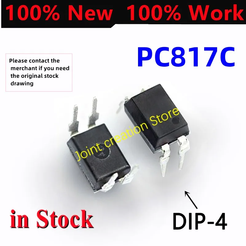 10-100Piece 100% Original New PC817C DIP PC817-C DIP4 optocoupler PC817 IC DIP4 In Stock