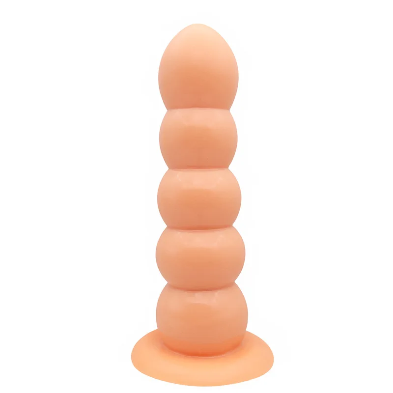 Large PVC anal plug with 5 beads, backcourt pull beads, anal plug ball, G-point, female and male masturbation device anal balls