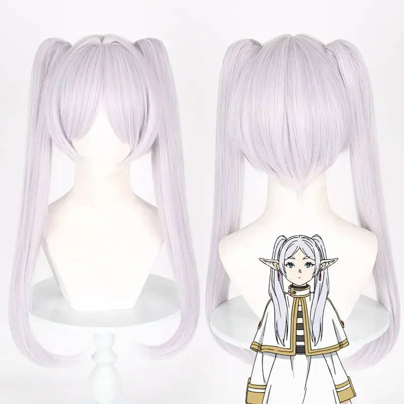 Anime Sousou No Frieren Cosplay Wig Silver White Long Wigs Frieren Beyond At The Funeral Synthetic Wigs