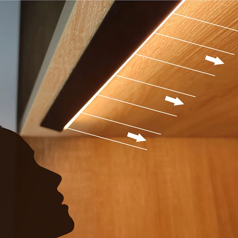 Under Cabinet Light Surface mounted Ultra-thin 45 Degree Aluminum Profile Kitchen Wardrobe Lighting LED Channel Bar Strip Lights
