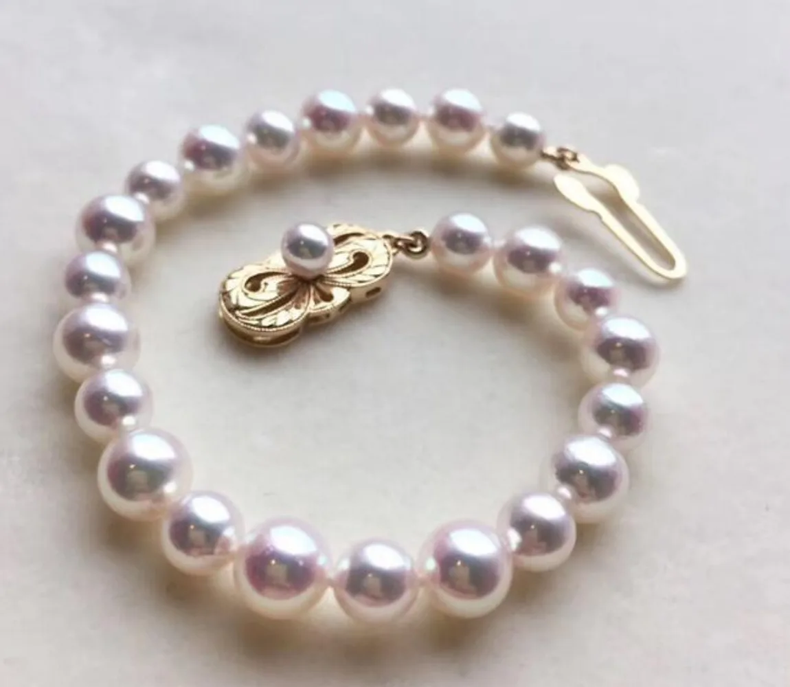 

7.5-8" 9-10mm natural south sea genuine white pearl bracelet charm bracelet 925 sterling silver bangles jewelry