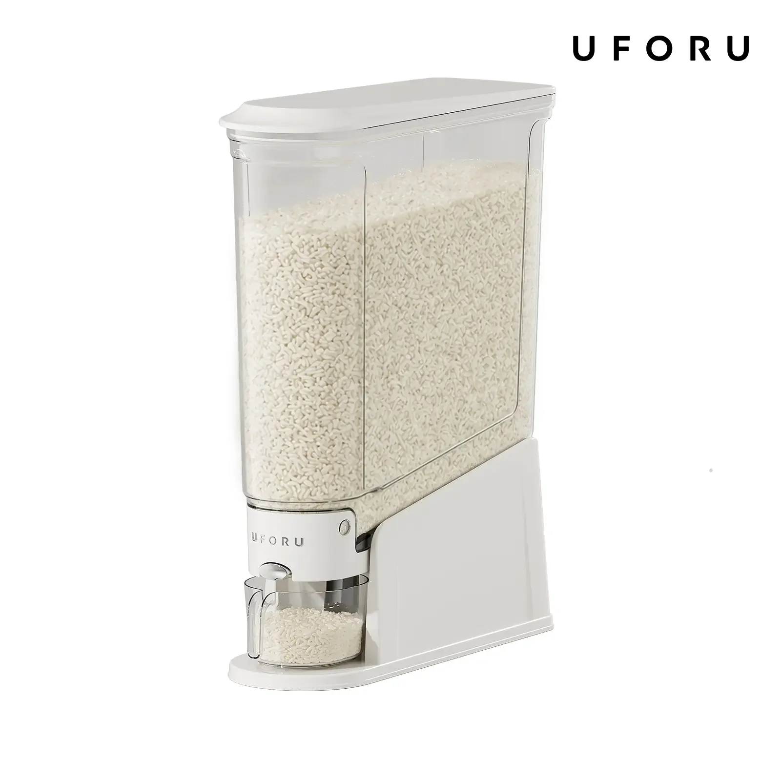 Narrow-Mouth Hermetic Plastic Rice Dispenser - 11lb/22lb Large Capacity, BPA-Free Food-Safe, 1-Press Smooth Design, Insect-Proof Humidity-Sealing Kitchen Preserving Container for Storage Organization (Single Unit)