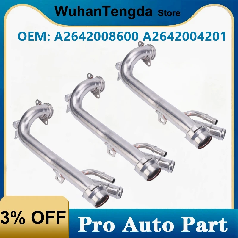 

3Pcs Steel Engine Thermostat Coolant Pipe A2642008600 A2642004201 for Mercedes Benz M264 Engine 2642008600 2642004201