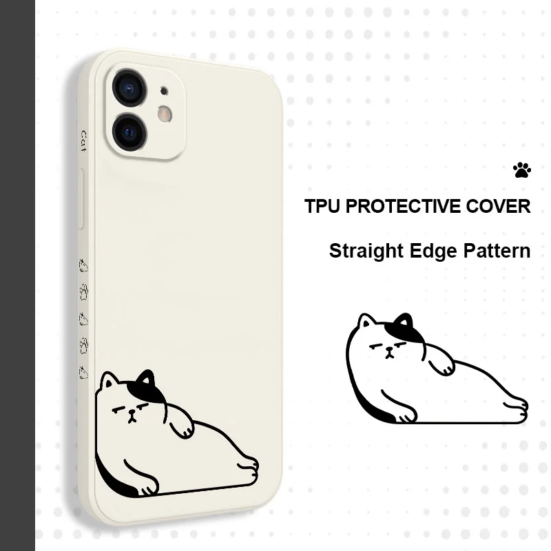 

A Dazed Cat Phone Case For iPhone 12 11 X XR XS 8 7 SE2 Pro Max Plus Mini Liquid Silicone Soft Cover