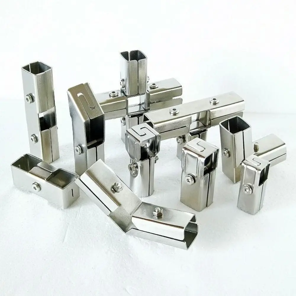 Galvanized Steel Square Tube Connector Non Welding Adjustable Pipe Joint Buckle Fixed Buckle Non Punching Shelf Bracket
