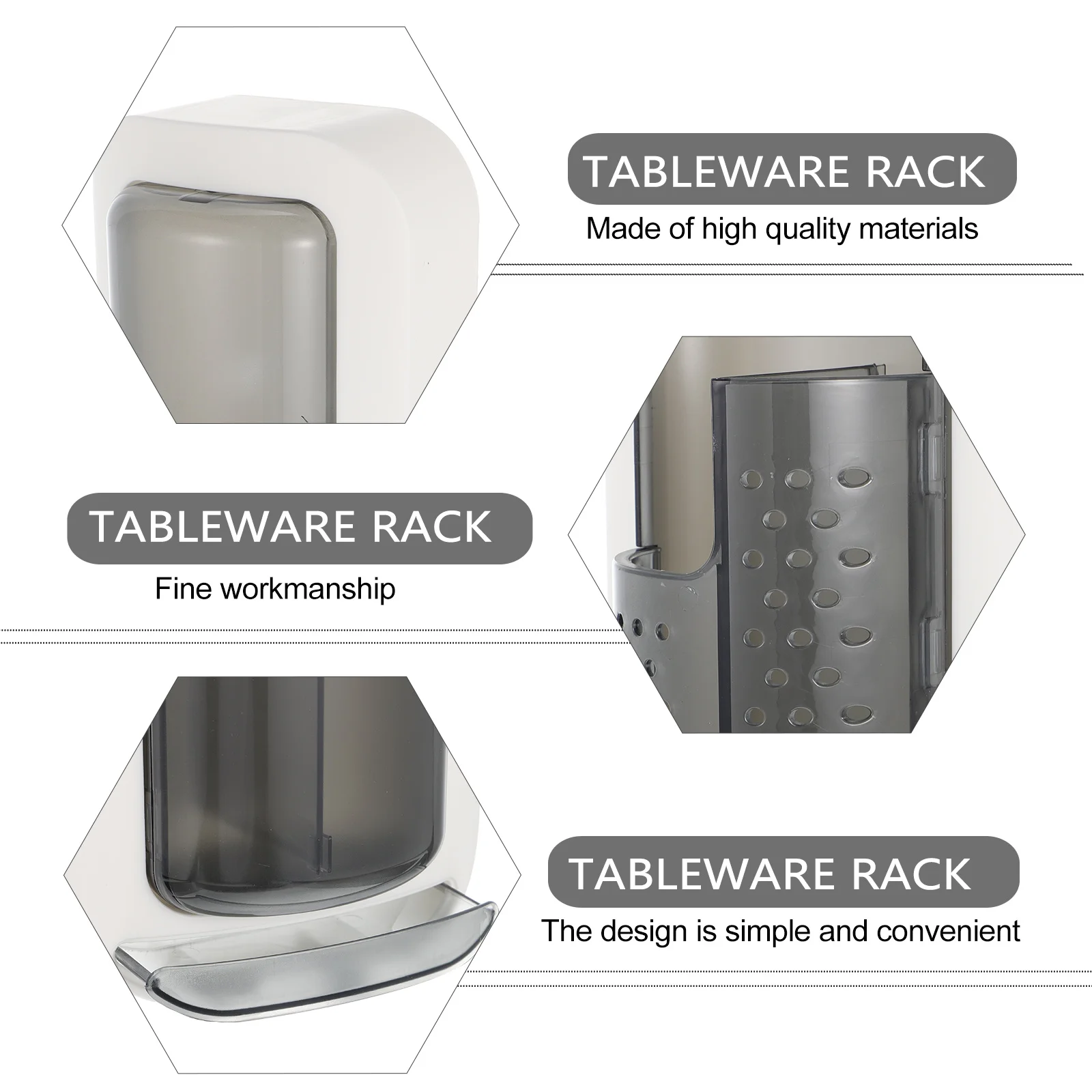 

1 pc Cutlery Storage Mounted Fork Spoon Holder Detachable Drain Pan Lightweight Household Storage Stand Self-Adhesive