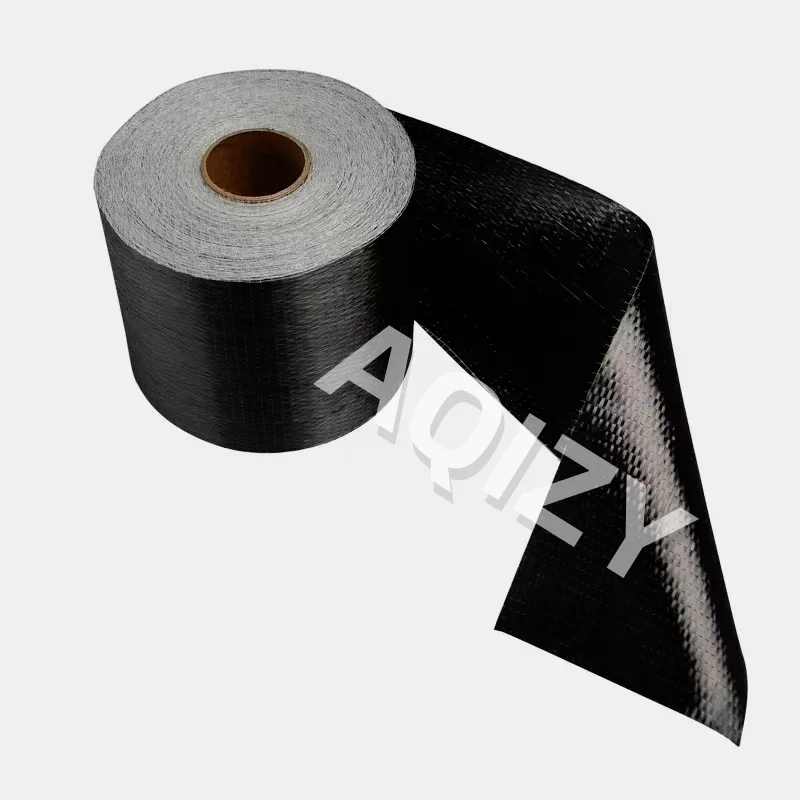 ผ้าบาซอลต์ 300 กรัม ผ้าทิศทางเดียว 300 กรัม สีดำหรือสีเดิม สำหรับเสริมสร้างอาคาร ซ่อมแซมรอยแตกร้าวบนถนน กว้าง 30 ซม. (12 นิ้ว)