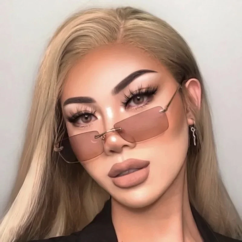 نظارات شمسية بدون إطار للنساء بإطار صغير مربع من فيلم المحيط بأرجل ربيعية