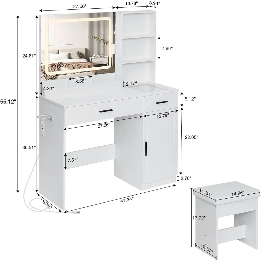 Vanity Set Mirror Vanity Makeup Desk Vanity Desk Drawers Dressers Storage