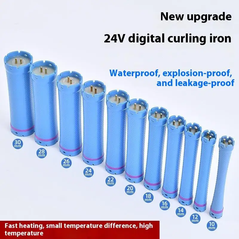 110mm 24V Digital Hair Hot Perm Rods Electric Heated Curlers Bars Rollers Wavy Hair Salon Barber Curling Spiral Styling Tools