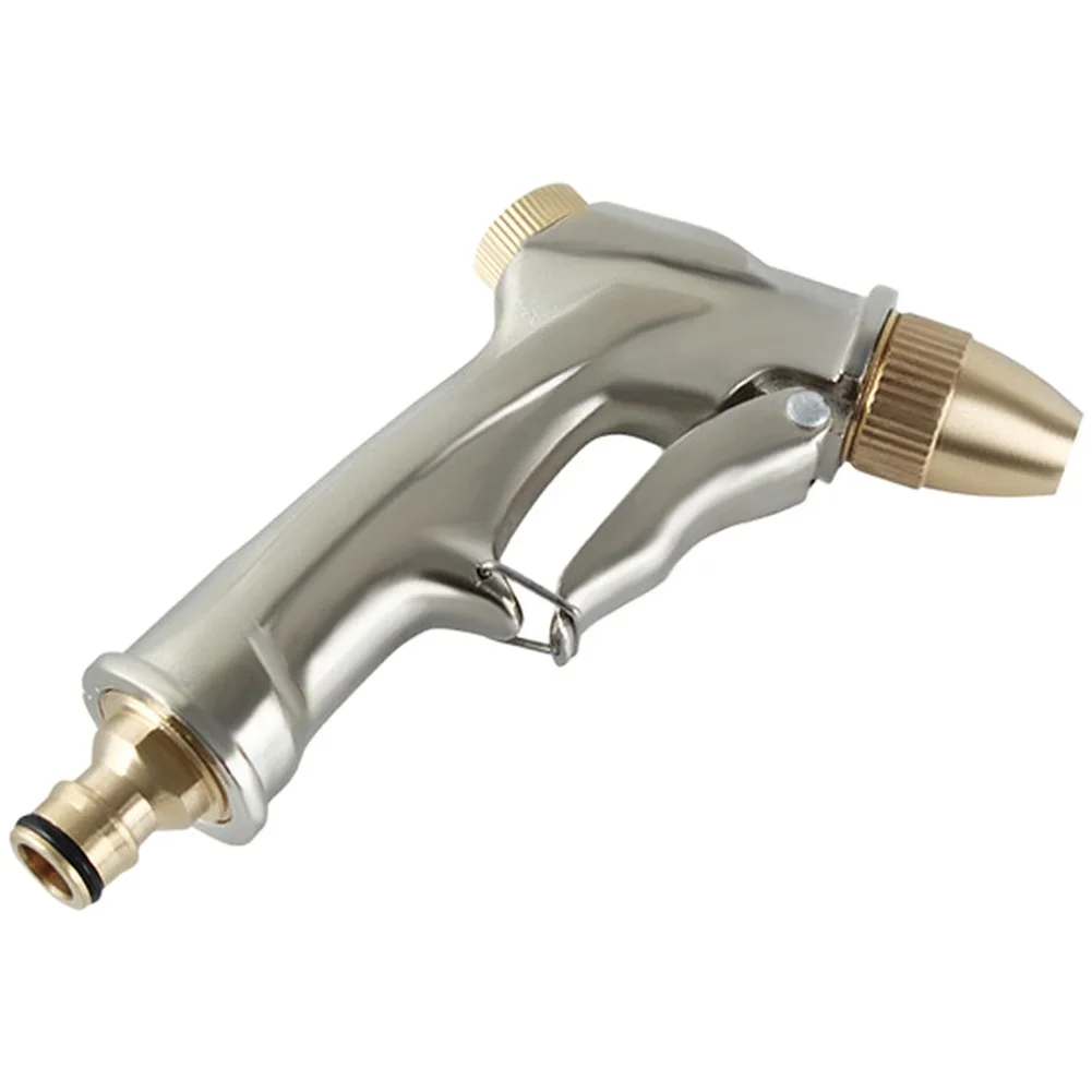 Brass Garden Hose Nozzle Heavy Duty Metal Sprayer with Customizable Spray Patterns for Garden and Car Cleaning