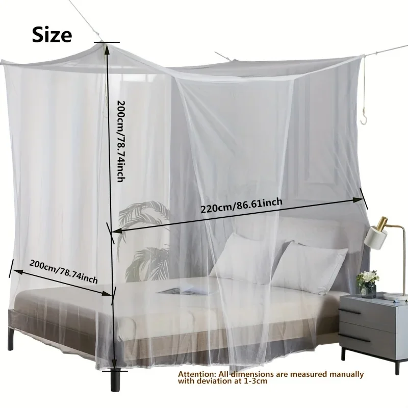 

Large White Outdoor Camping Mosquito Net - Insect-Proof, Protective, Breathable, and Portable Bedroom, Hammock, and Tent Use