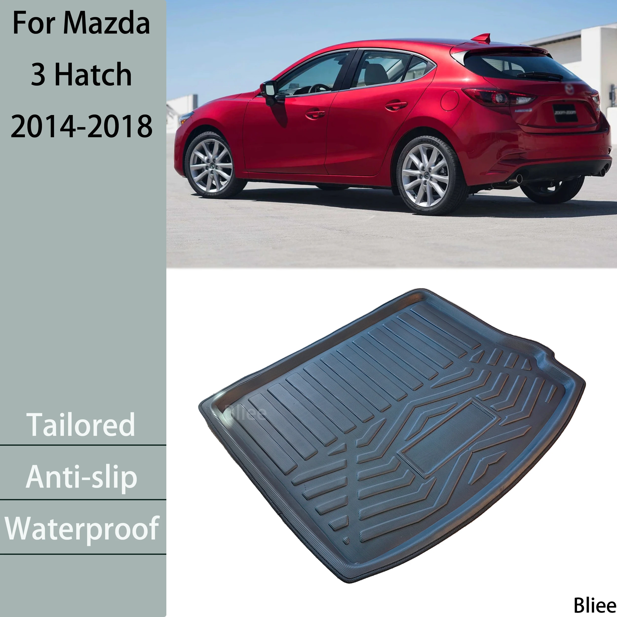 For Mazda 3 M3 Axela BM Hatchback 2014 2015 2016 2017 2018 Car Rear Trunk Mat Tailored Cargo Liner Boot Floor Tray Accessories