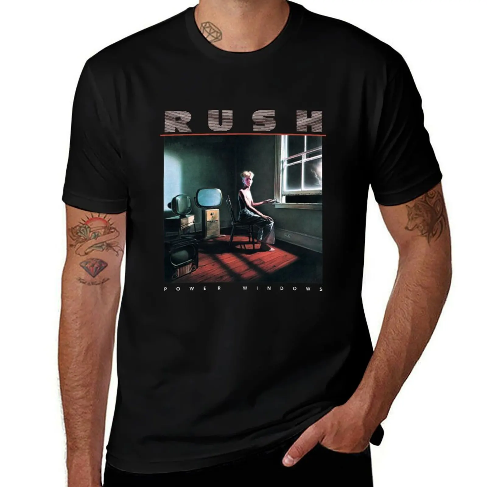 Vintage 1985 Rúsh Power Windows Tour Basic Novelty Tees Graphics Female Cotton Printed Awesome Birthday T-Shirt