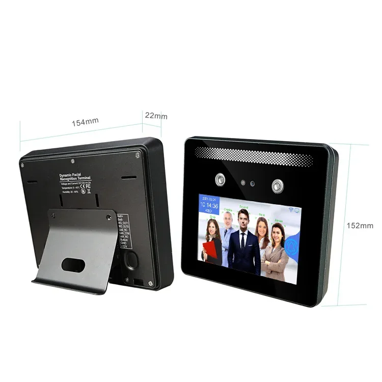 AI Dynamic Multi Face and RFID Time Attendance Recorder with Access Control with QR code Scanner Recognize 5 Face a time