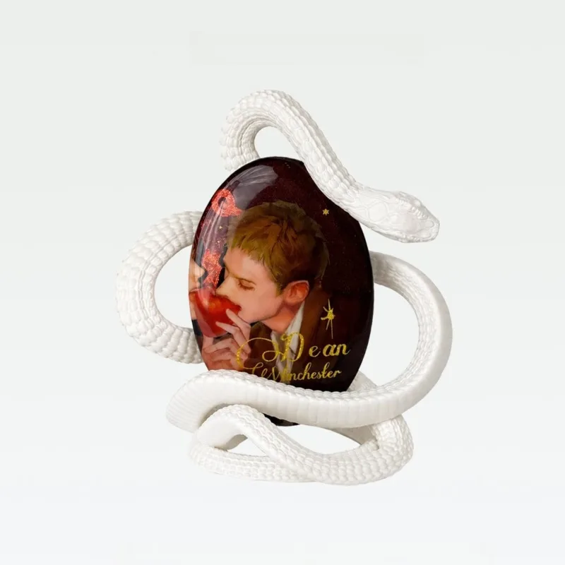 Ring of Eden 58/75mm Badge Display Stand, 3D Printed Gothic Serpent Round & Elliptical Pins Holder, for Anime Kpop Merch Decor
